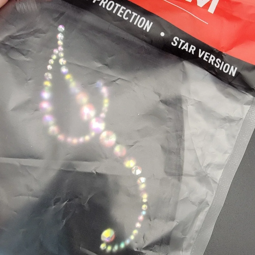J Letter detail Rhinestone Letter‎ Face Mask, unopened, orginal packing